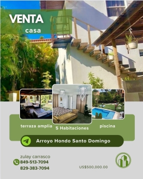 Venta de hermosa casa en arroyo hondo próximo a la embajada americana