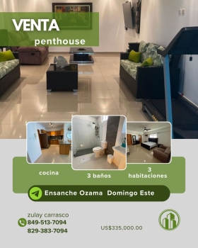 Penthouse en venta – ensanche ozama santo domingo este mantenimiento r