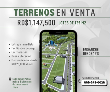 Terrenos en venta desde rd1147500 – excelente ubicación y facilidades