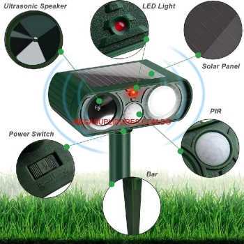  repelente solar ultrasonico para animales sensor de movimiento