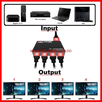  splitter hdmi 1x4 – duplicador de pantalla full hd 1080p 4 tv