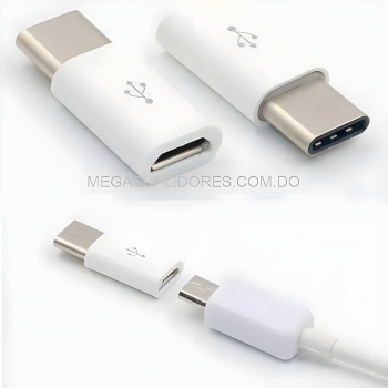  adaptador otg micro usb v8 hembra a usb tipo c macho 