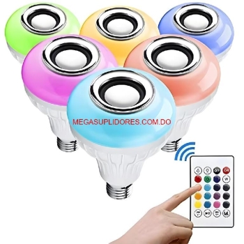  bombilla led bocina bluetooth – control remoto cambia colores