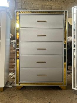Biuro de 5 gavetas moderno color gris