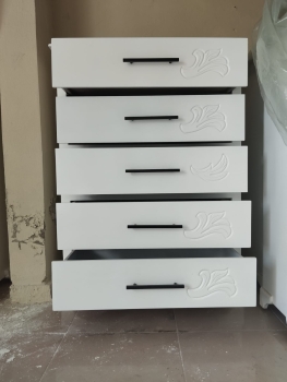 Gavetero en madera de 5 gavetas blanco