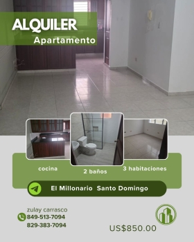Alquilo apartamento vacío en el millón santo domingo