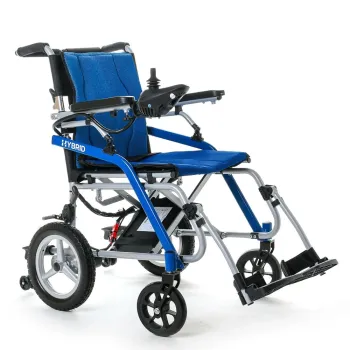 Silla de ruedas azul electrica