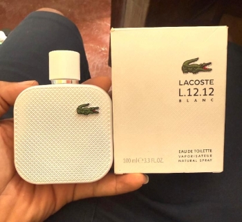 Perfume lacoste l.12.12 blanc de 100ml aroma limpio fresco y elegante