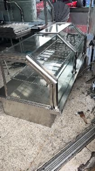 Vitrina caliente baño maría en acero inoxidable de mostrador