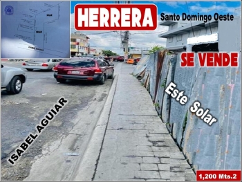 Vendo un solar de 1200 mts.2 en herrera en la misma isabel aguiar prox