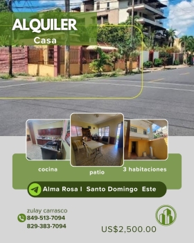 Alquiler de casa comercial – alma rosa i santo domingo este