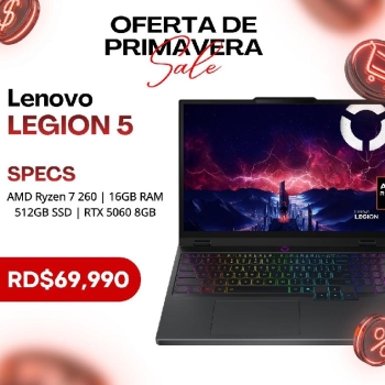Laptop lenovo legion 5 2025 gen 10  rtx 5060  ryzen 7 260