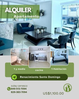 Alquiler apartamento amueblado renacimiento santo domingo