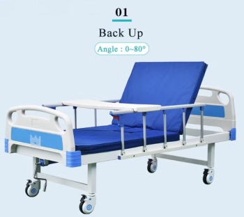 Cama hospitalaria ajustable con ruedas y barandillas – entrega inmedia
