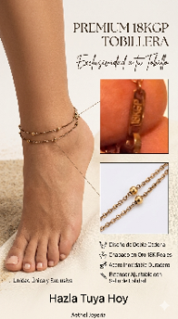 Acero inoxidable gold plated chapada en oro 18kgp tobillera inscripcio