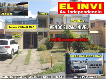 Vendo casa en 2do nivel vista al mar en el invi autopista 30 de mayo