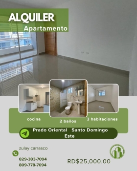 Apartamento en alquiler – prado oriental santo domingo este
