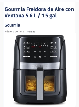 Freidora eléctrica gourmia 5.6 litros  en santo domingo dn
