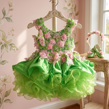 Vestido festivo y de diseño elabora para niñas de aproximadamente 2 a