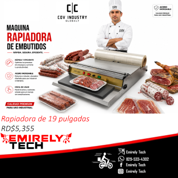 Rapeadora rapiadora de 19 pulgadas empacadora de embutidos y alimentos