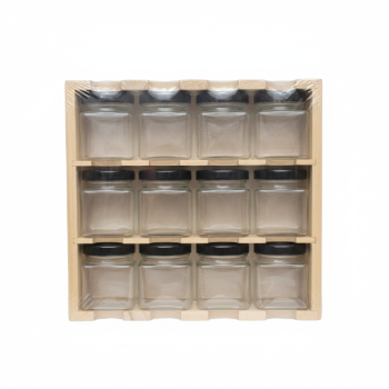 Set de 12 frascos de vidrio con tapa 12 unidades