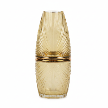Florero de vidrio dorado 2 20 20c 20cm