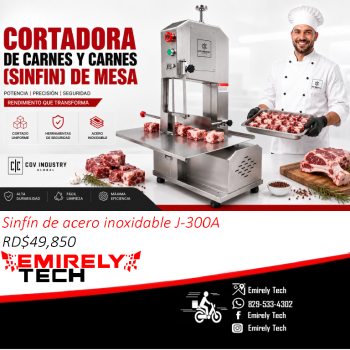 Sierra sinfin de mesa de acero inoxidable cortadora sin fin de carne h