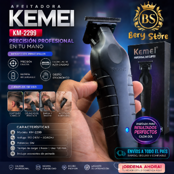 Afeitadora electrica inalÁmbrica recargable kemei 2299  maquina de afe