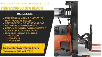 Vacante de montacarga reach