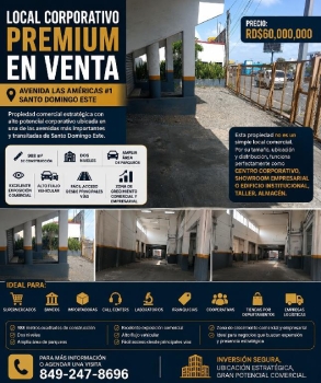 Local  comercial o cualquier tipo de negocio en las americas proximo a