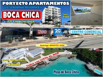 Proyecto exclusivo de aptos en boca chica todos con vista al mar a 50