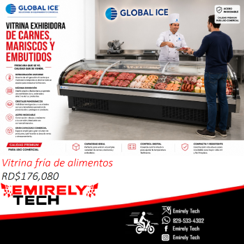 Vitrina fria para alimentos vritrina exhibidora fria para carnes alime