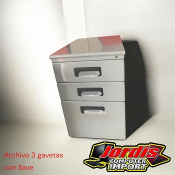 Archivos de 3 gavetas con su llave
