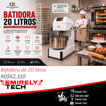 Batidora industrial de 20 litros para harina masa pizza bizcochos