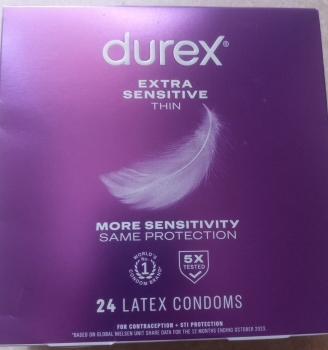 Condones durex extra sensitivos. caja 24 unds