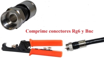 Herramienta para poner conectores rg6 y bnc