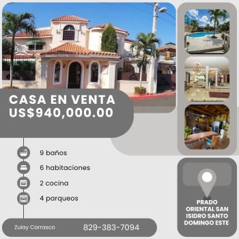 Casa mansiÓn en venta – prado oriental santo domingo este