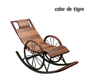 Silla mecedora ratán sintético para exterior o patio