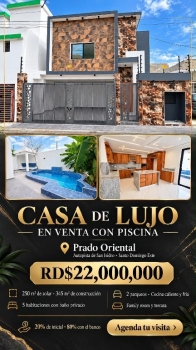 Casa de lujo en venta con piscina  autopista de san isidro prado orien