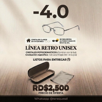 Lentes para miopía -4.0 fotocromaticos