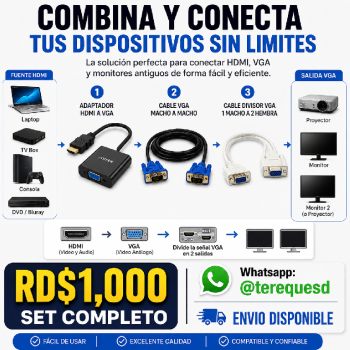 Adaptador hdmi a vga  cable vga  splitter