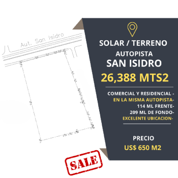 Terreno- solar autopista san isidro santo domingo este