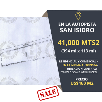 Solar-terreno venta autopista san isidro.