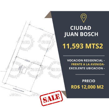 Terreno - solar venta ciudad juan bosch santo domingo este