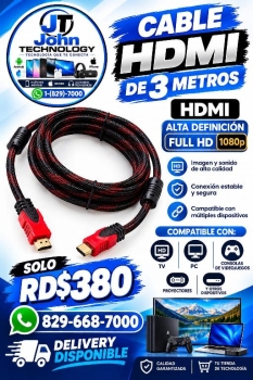 cable hdmi 3 de metros.