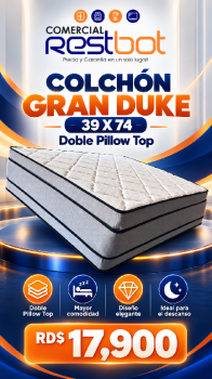 Colchon doble pillow top gran duke 39 x 74