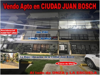Vendo apto en oferta en ciudad juan bosh 3 habs. 94 mts.2 res. habitat