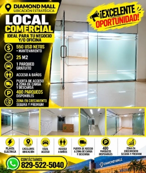 Se alquila local comercial en plaza diamond mall