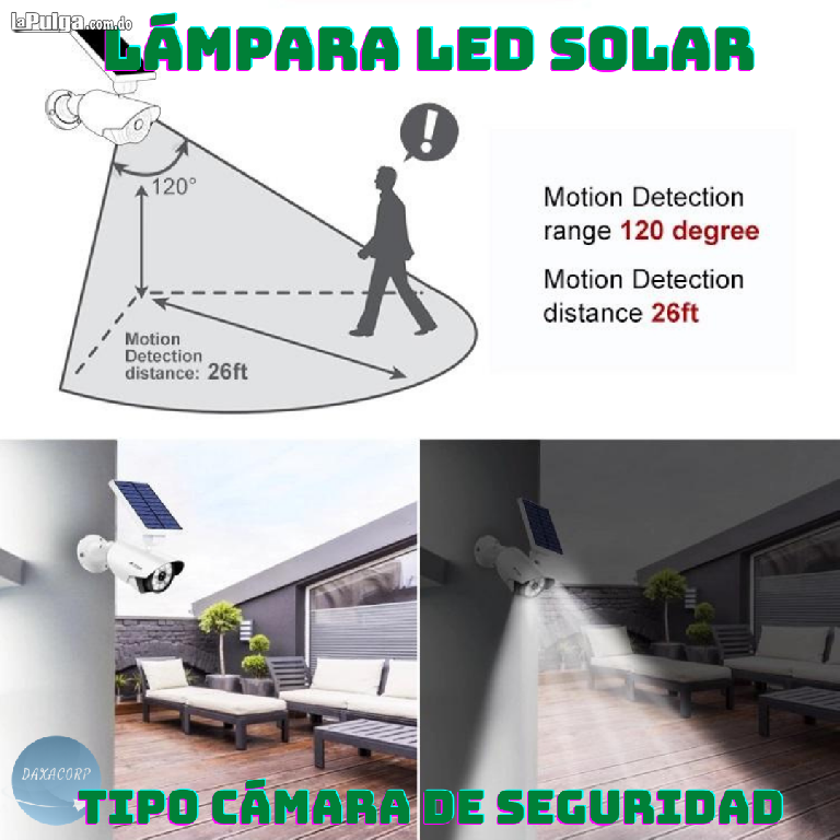 Lámpara Led Solar con Sensor de Movimiento tipo Cámara de Seguridad Foto 6938167-3.jpg