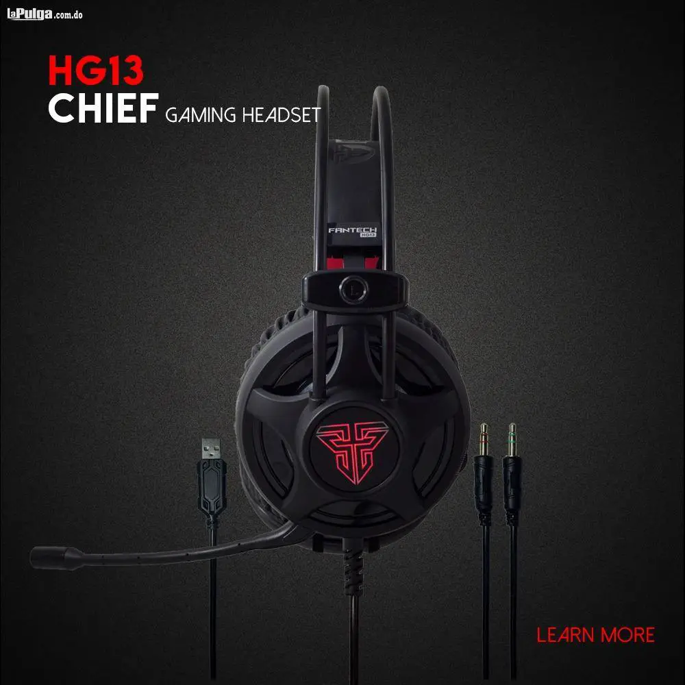 HEADSET FANTECH HG13 Chief Gaming LED Rojo Foto 7086036-1.jpg